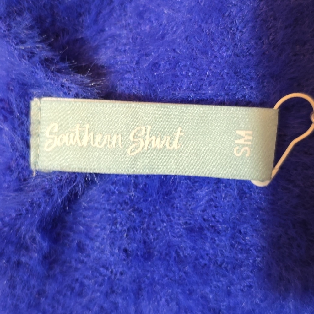 Southern Shirt Co Cropped Feather Knit Sweater - Dazzling Blue - Picture 4 of 9